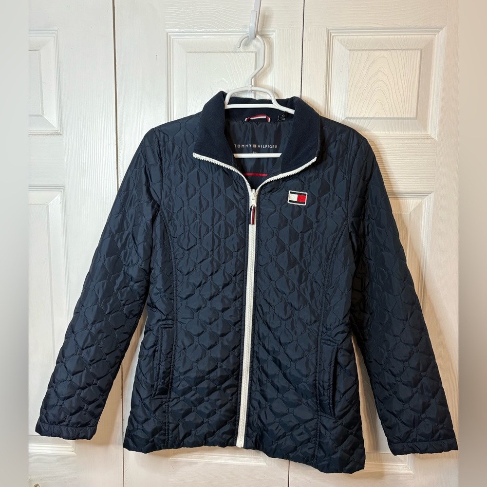 Tommy Hilfiger Navy Blue M Quilted Light Jacket Womens Size Medium 3 In 1